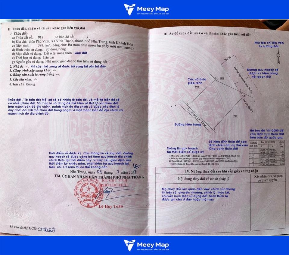 Kiểm tra đất có dính quy hoạch không qua thông tin trên sổ đỏ