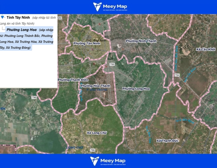 Bản đồ tỉnh Tây Ninh Sau Sáp Nhập 2026 215 Bản đồ phường Long Hoa, Tây Ninh