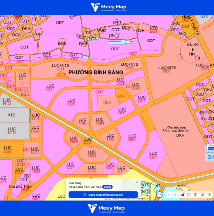 Bản đồ quy hoạch Bắc Ninh 2030: Toàn cảnh phát triển đến từng huyện 105 Bản đồ quy hoạch Phường Đình Bảng, Bắc Ninh