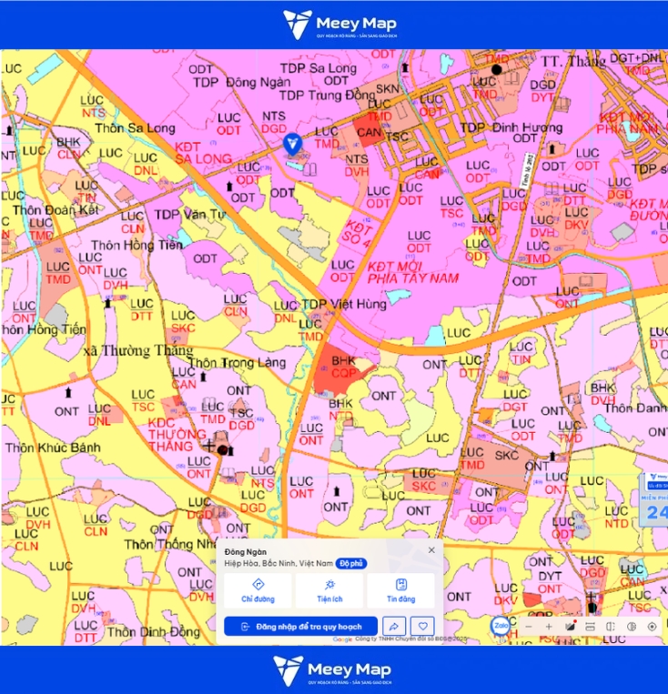 Bản đồ quy hoạch Bắc Ninh 2030: Toàn cảnh phát triển đến từng huyện 107 Bản đồ quy hoạch Phường Đông Ngàn, Bắc Ninh