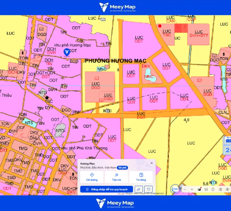 Bản đồ quy hoạch Bắc Ninh 2030: Toàn cảnh phát triển đến từng huyện 109 Bản đồ quy hoạch Phường Hương Mạc, Bắc Ninh
