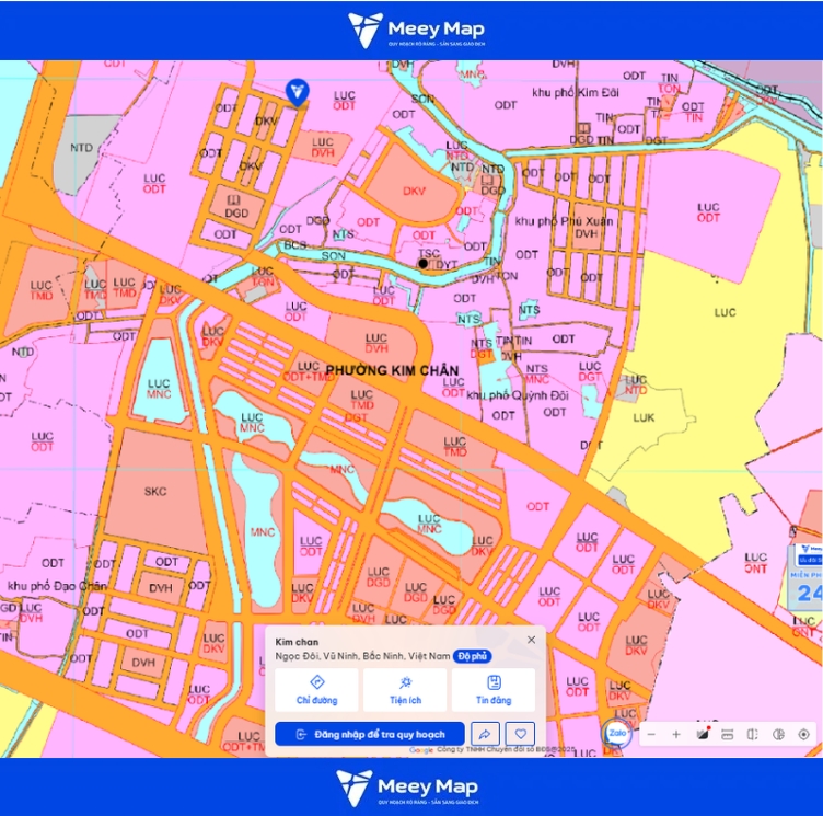 Bản đồ quy hoạch Bắc Ninh 2030: Toàn cảnh phát triển đến từng huyện 92 Bản đồ quy hoạch Phường Kim Chân, Bắc Ninh