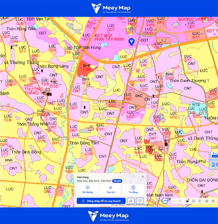Bản đồ quy hoạch Bắc Ninh 2030: Toàn cảnh phát triển đến từng huyện 125 Bản đồ quy hoạch Phường Việt Hùng, Bắc Ninh