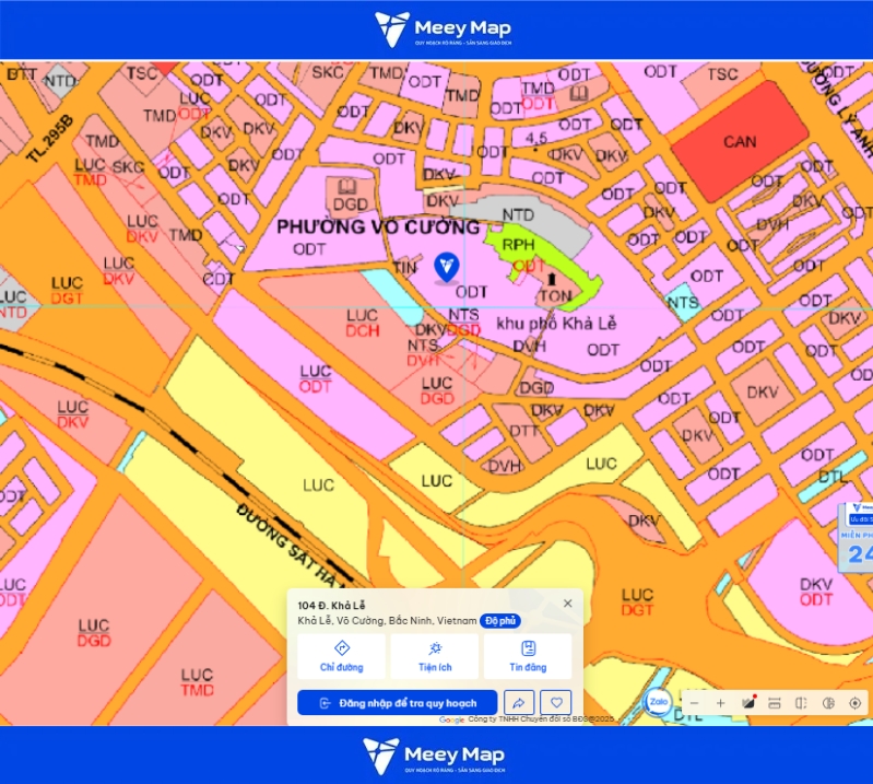 Bản đồ quy hoạch Bắc Ninh 2030: Toàn cảnh phát triển đến từng huyện 101 Bản đồ quy hoạch Phường Võ Cường, Bắc Ninh