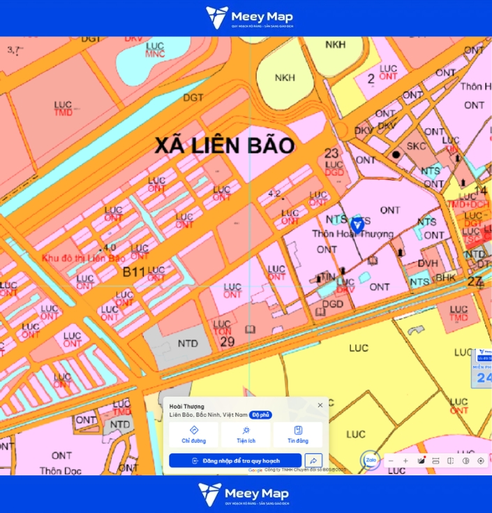 Bản đồ quy hoạch Bắc Ninh 2030: Toàn cảnh phát triển đến từng huyện 140 Bản đồ quy hoạch Xã Hoài Thượng, Bắc Ninh