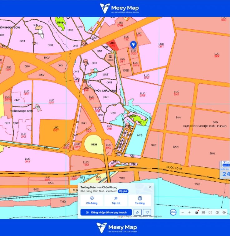 Bản đồ quy hoạch Bắc Ninh 2030: Toàn cảnh phát triển đến từng huyện 133 Bản đồ quy hoạch xã Châu Phong, Bắc Ninh