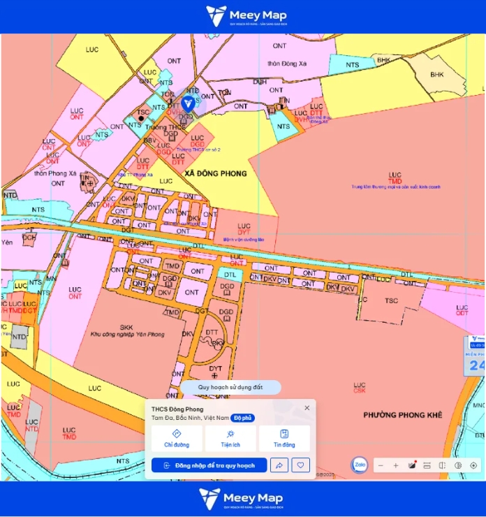 Bản đồ quy hoạch Bắc Ninh 2030: Toàn cảnh phát triển đến từng huyện 143 Bản đồ quy hoạch Xã Đông Phong, Bắc Ninh