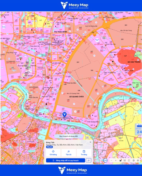 Bản đồ quy hoạch Bắc Ninh 2030: Toàn cảnh phát triển đến từng huyện 145 Bản đồ quy hoạch xã Đông Tiến, Bắc Ninh