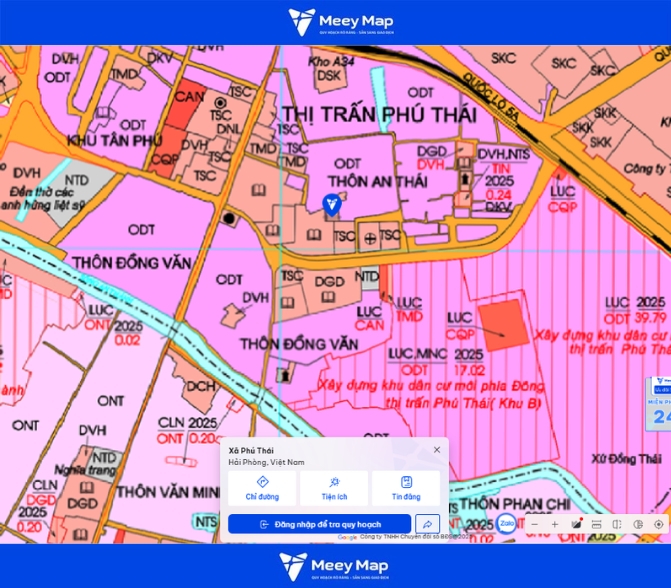 Bản đồ quy hoạch Hải Phòng | Bản đồ Sau Sáp Nhập 602 Bản đồ quy hoạch xã Phú Thái, Hải Phòng