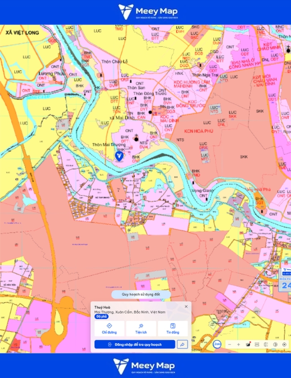 Bản đồ quy hoạch Bắc Ninh 2030: Toàn cảnh phát triển đến từng huyện 153 Bản đồ quy hoạch xã Thụy Hòa, Bắc Ninh