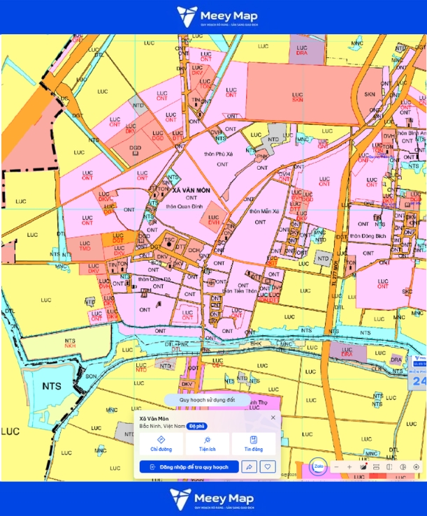 Bản đồ quy hoạch Bắc Ninh 2030: Toàn cảnh phát triển đến từng huyện 150 Bản đồ quy hoạch xã Văn Môn, Bắc Ninh
