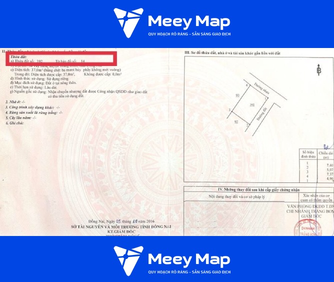 Số thửa đất nằm ở đâu trên sổ đỏ?