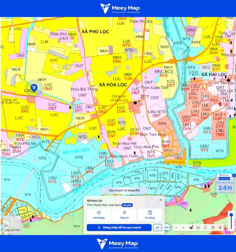 Bản đồ quy hoạch Thanh Hóa| Bản đồ Thanh Hóa Sau Sáp Nhập 327 Bản đồ quy hoạch xã Hoa Lộc, Tỉnh Thanh Hóa