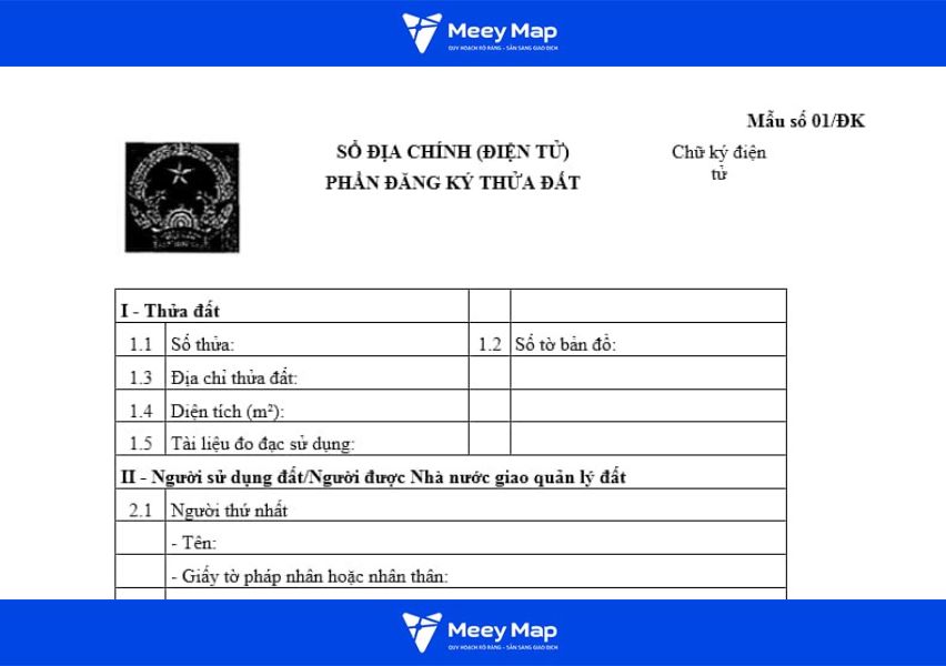 Hồ sơ địa chính điện tử