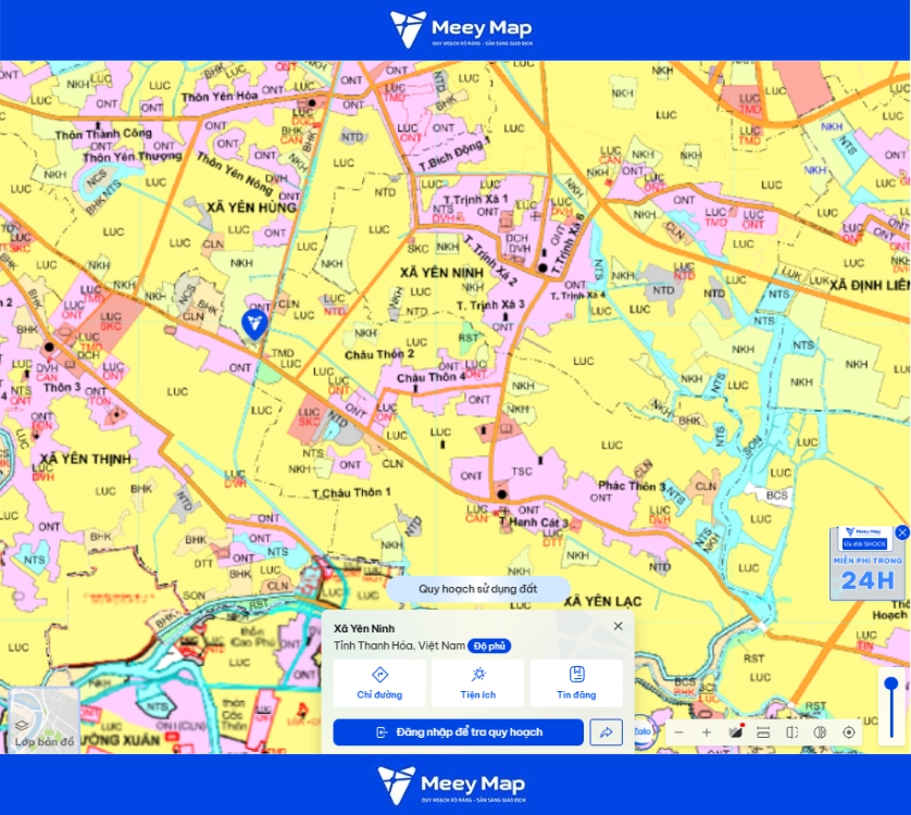 Bản đồ quy hoạch Thanh Hóa| Bản đồ Thanh Hóa Sau Sáp Nhập 405 Quy hoạch xã Yên Ninh, Tỉnh Thanh Hóa
