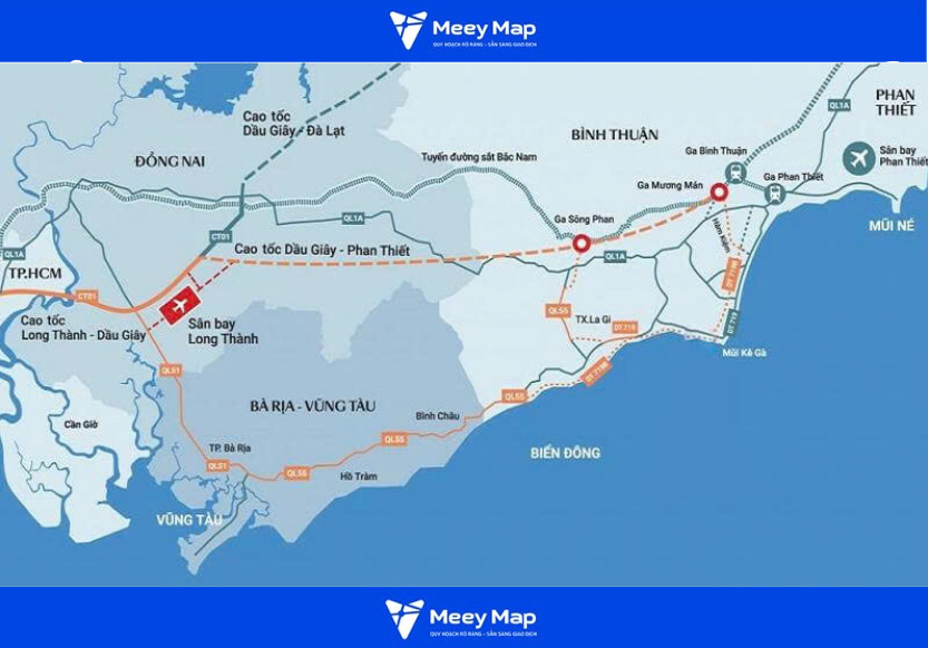 Quy Hoạch Giao Thông Bình Thuận 2026: Bản Đồ Cao Tốc, Quốc Lộ, Đường Ven Biển 7 Bản đồ Cao tốc Bắc – Nam phía Đông