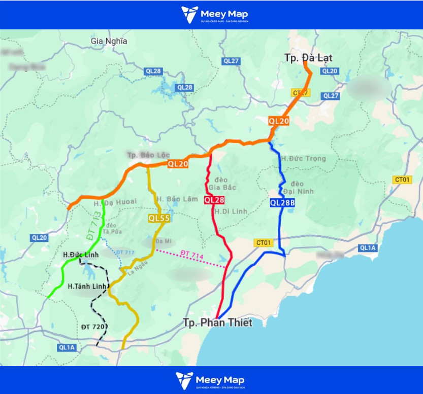 Quy Hoạch Giao Thông Bình Thuận 2026: Bản Đồ Cao Tốc, Quốc Lộ, Đường Ven Biển 9 Bản đồ Quốc lộ 28 và Quốc lộ 28B qua Bình Thuận
