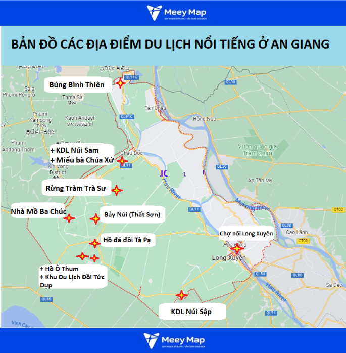 Bản Đồ Quy Hoạch Du Lịch Tỉnh An Giang Mới Nhất 2026 4 Bản đồ điểm du lịch trọng điểm tỉnh An Giang