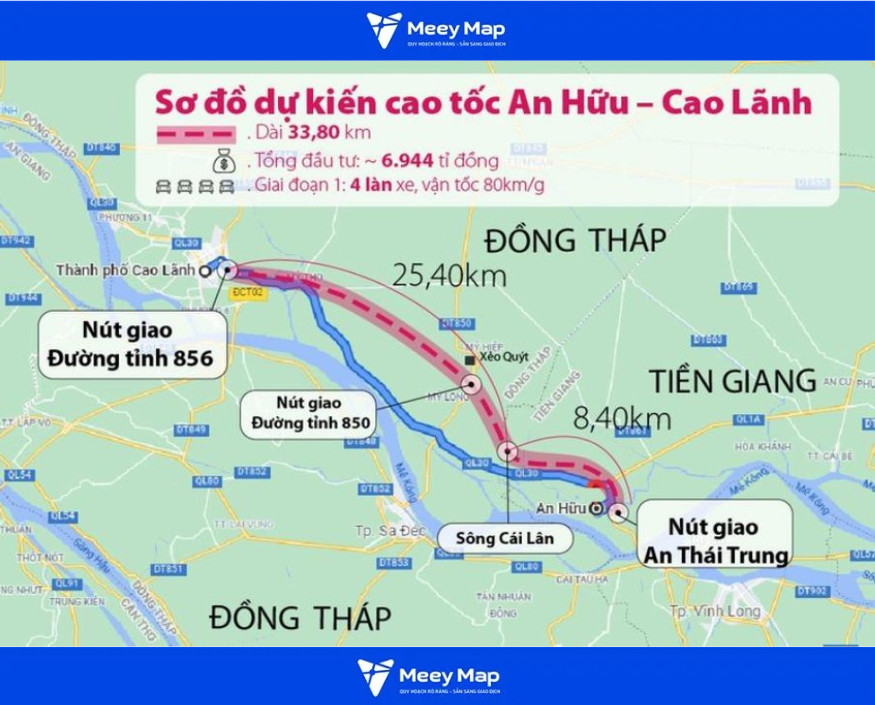 Bản đồ Quy hoạch Giao thông Tỉnh Tiền Giang 11 Bản đồ Cao tốc Cao Lãnh – An Hữu