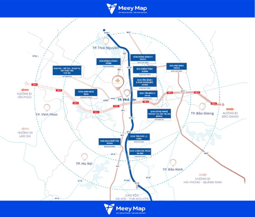 Bản đồ Quy hoạch Đô thị Tỉnh Thái Nguyên 14 Bản đồ Phổ Yên – cực đô thị công nghiệp phía Nam Thái Nguyên