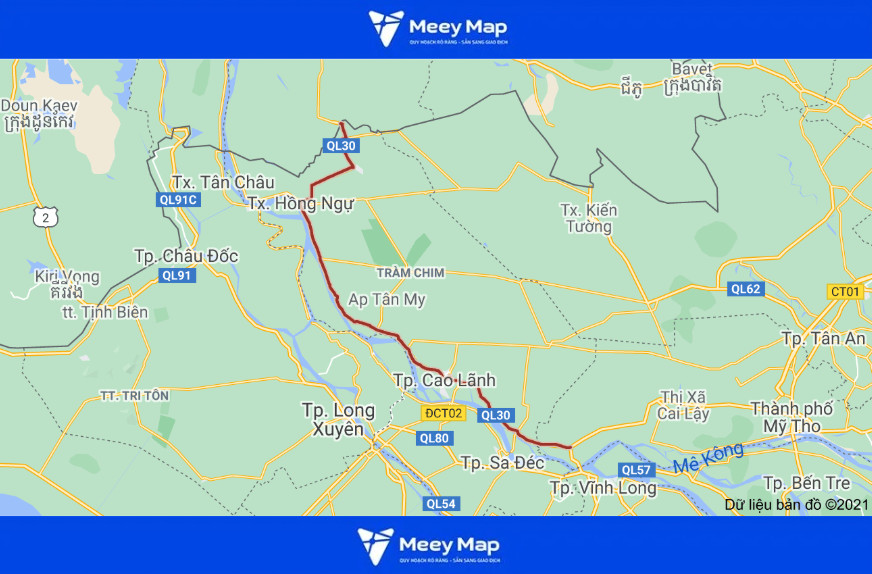 Bản đồ Quy hoạch Giao thông Tỉnh Tiền Giang 15 Bản đồ Quốc lộ 30 Tiền Giang
