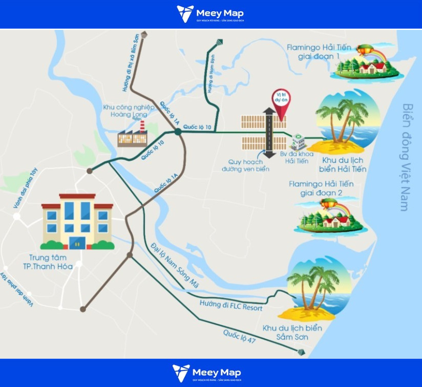 Bản đồ Quy hoạch Du lịch Tỉnh Thanh Hóa 7 Bản đồ Quy hoạch du lịch Sầm Sơn – Hải Tiến