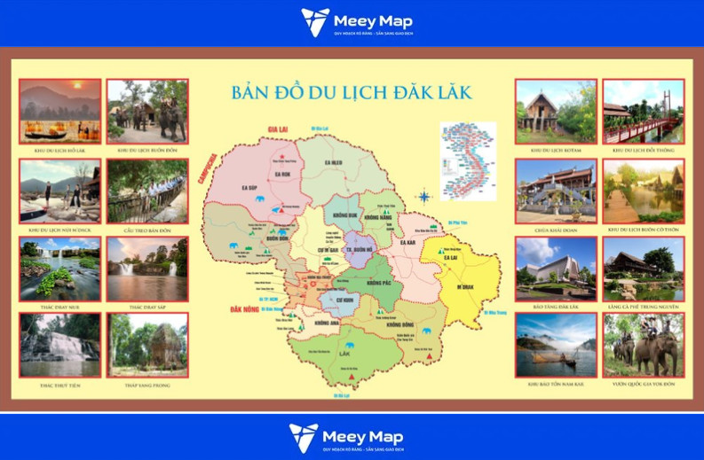 Bản đồ Quy hoạch Du lịch Tỉnh Đắk Lắk Mới Nhất Tầm Nhìn Đến 2030 7 Cụm du lịch sinh thái phía Tây - Tây Bắc (Buôn Đôn, Yok Đôn)